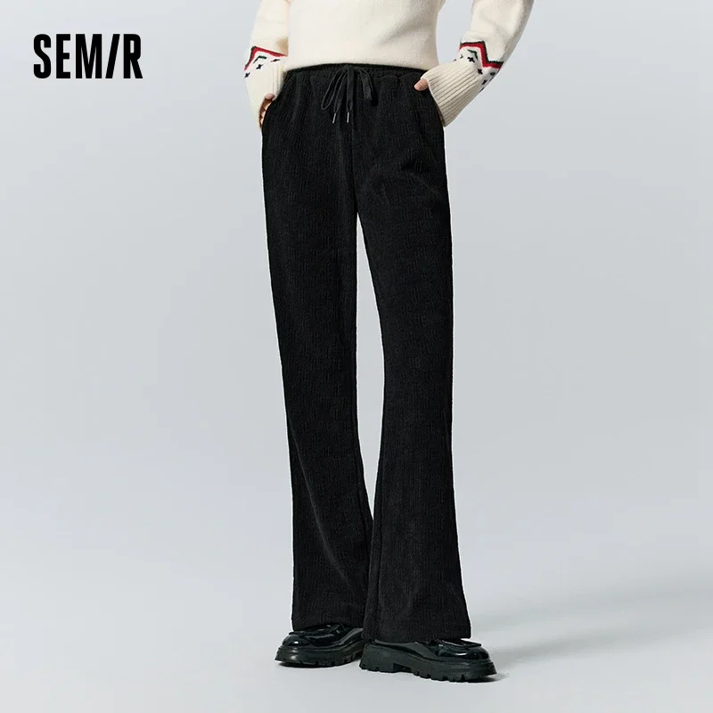 

Semir Casual Pants Women Textured Flared Pants Niche Winter Fashion Temperament Literary Versatile Trousers