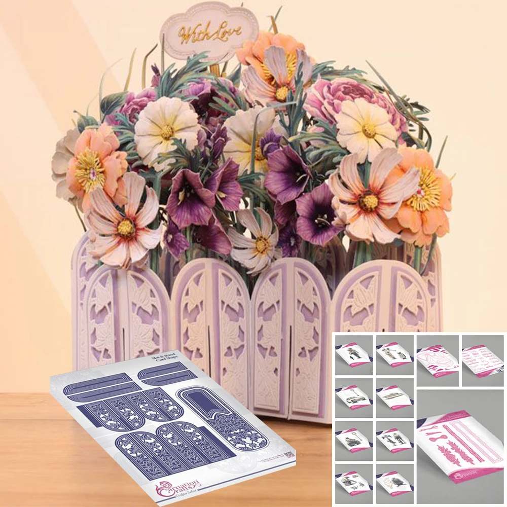 

Slot & Stand Card Shape Die Set Carnation Series Metal Cutting Dies for DIY Scrapbooking Handmade Photo Album Diary 2025 New