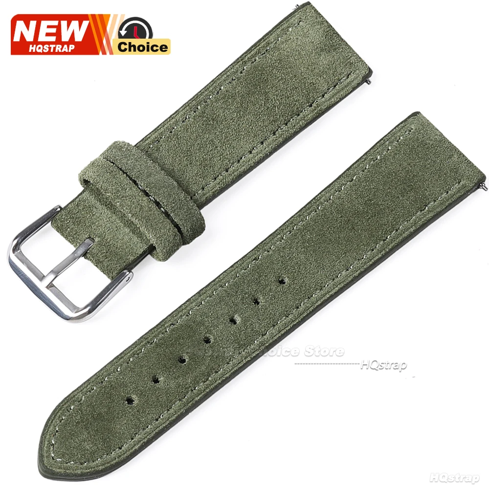 Butterfly Clasp Suede Strap for Omega Watch Band