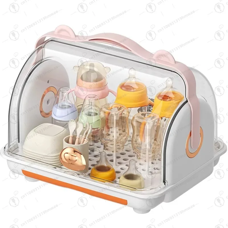 

Baby bottle complementary food tableware, coffee cup storage box, with dust cover, kitchen rack storage box