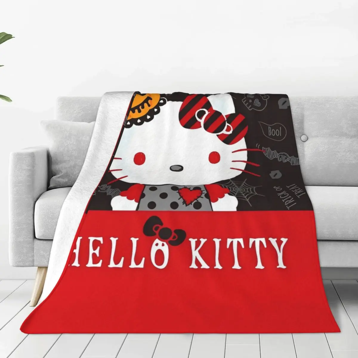 

Фланелевые одеяла «Hello Kitty», теплое одеяло для домашнего декора, путешествия в самолете, уличное трендовое покрывало, чехол для дивана-кровати