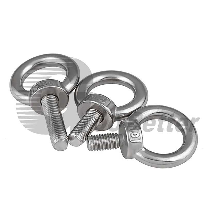 A2 304 Stainless Steel Lifting Eye Screw Bolts M3 M4 M5 M6 M8 Round Ring Hook Bolt Screw Fasterners