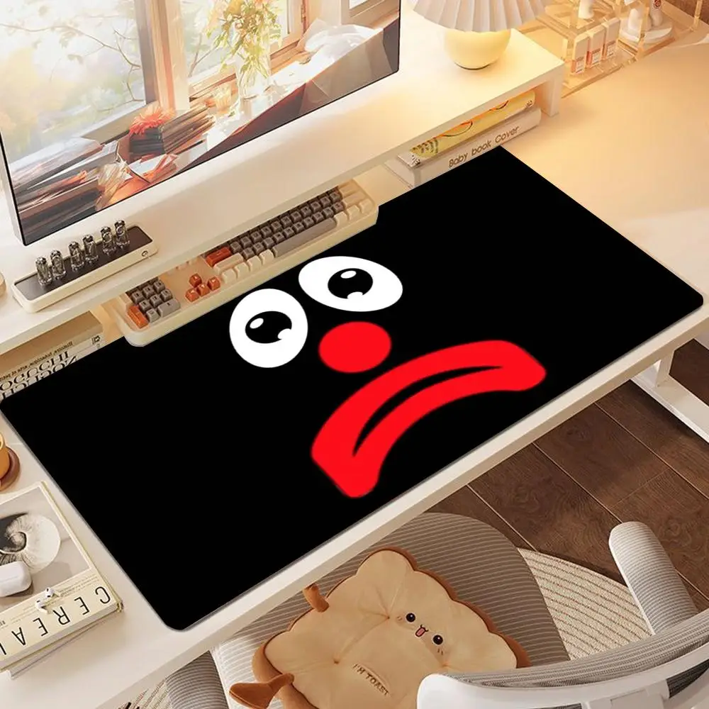 Cartoon Sad Red Nose Face Playmat Funny Expression Large Gaming Desk Mousepad
