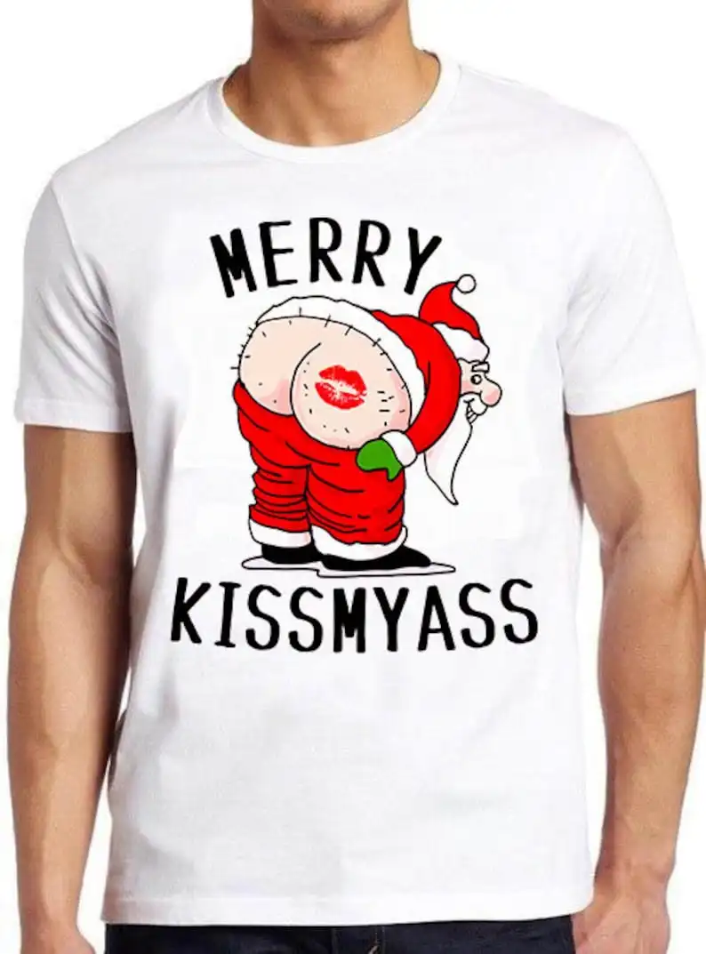 

Merry Christmas Xmas Funny Santa Gift Retro Cool Top Tee T Shirt 519