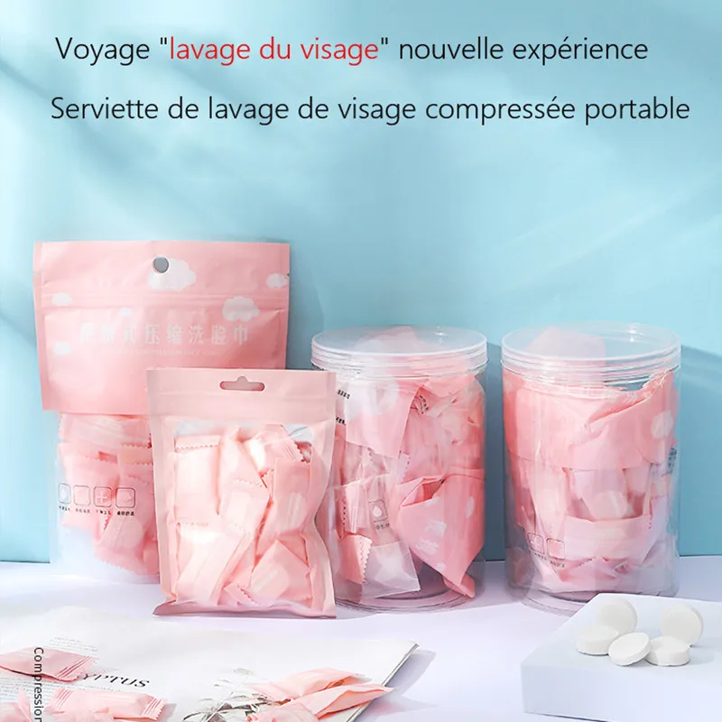 HOCompressed-Lingettes en papier non tissées portables pour voyage, serviettes en capsules de poulet, tablette magique de soins du visage, lingettes