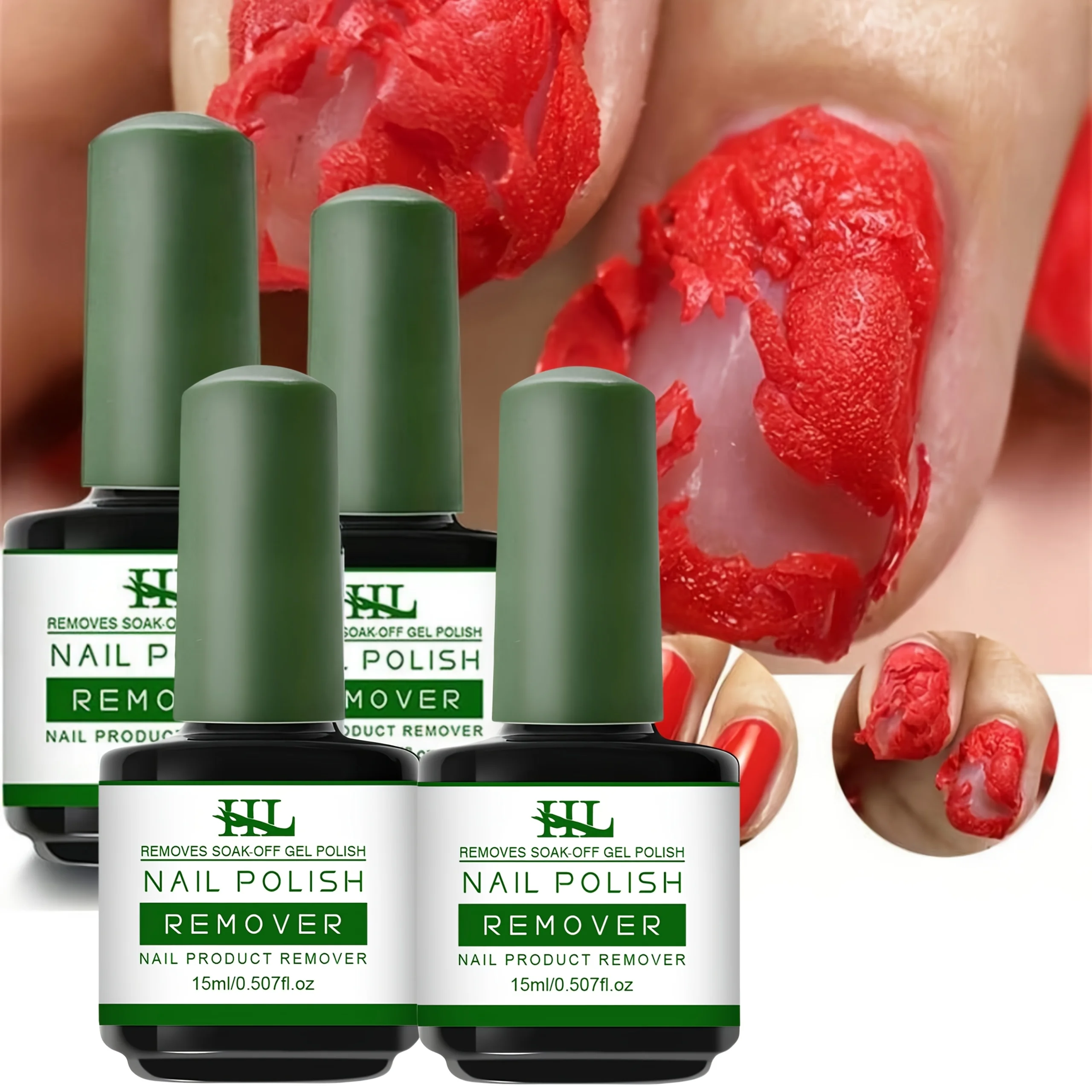 

Set of 4, 0.51 oz Gel for Nail Remover That Doesn'T Require Soaking Or Wrapping; in 3-5 Minutes for a Quick And Easy Process