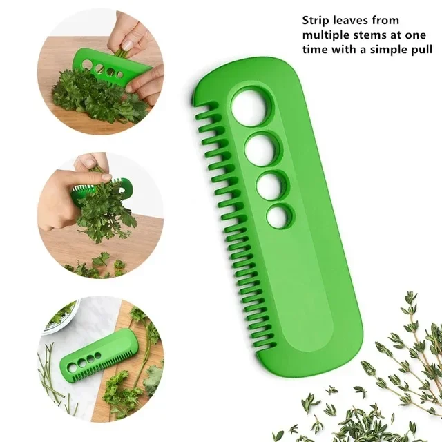 1Pc Vegetable Herb Eliminator Kale Oregano Parsley Cilantro Stripper Looseleaf Comb Household Gadgets Portable Kitchen Tools