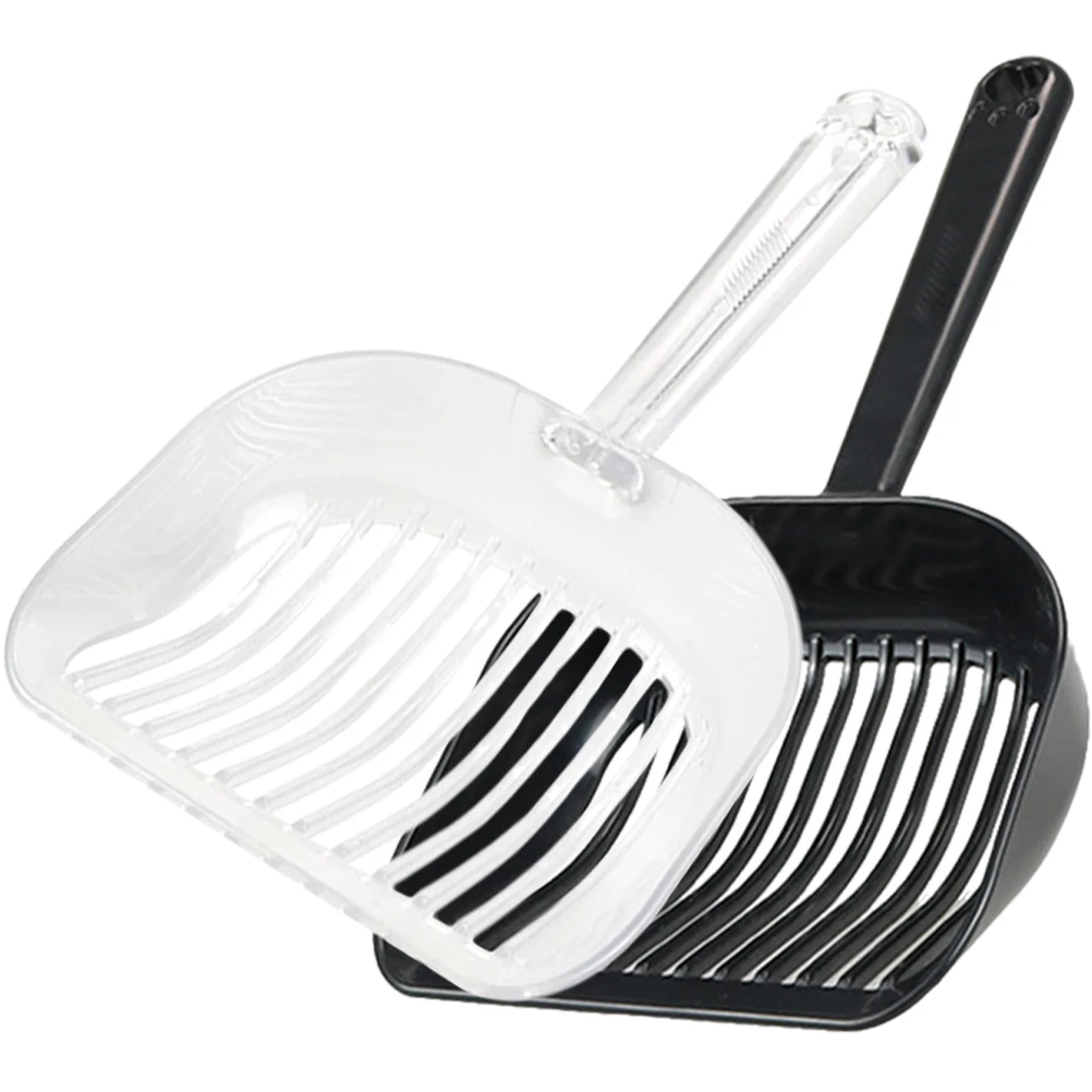 

2pcs Ergonomic Cat Litter Scoop Long Handle Lightweight Portable Poop Scooper Reusable Cleaning Tool Household Sand Sifter Cat