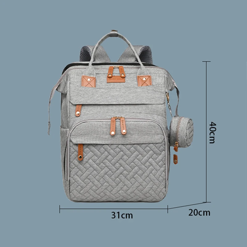 Foldable Mummy Bag Multi-function Portable Women's Backpack High-capacity USB Interface Handbag