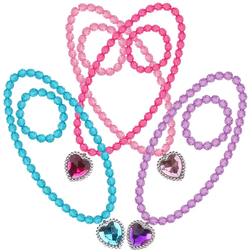 

4 Sets Children's Necklace Toddler Bracelets Jewelry for Girls and Decors Kids