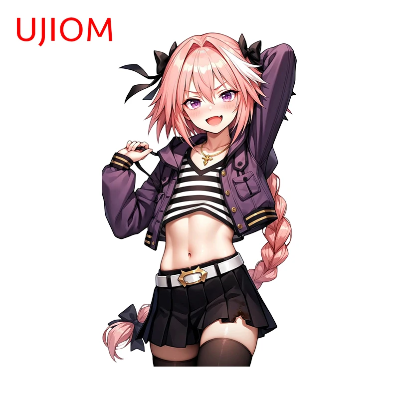 UJIOM Astolfo Standing Posture Wall Sticker Playful Femboy Surfboard Trunk Wardrobe Decals Nice Kitchen Cupboard Decoration