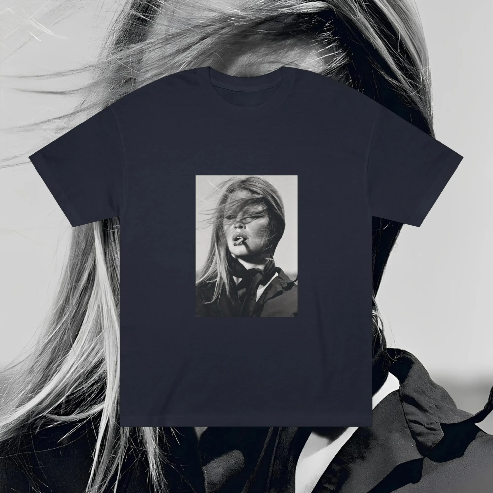 تي شيرت رجالي عتيق من Brigitte Bardot تي شيرت قطن 100% تي شيرت غير رسمي Harajuku ملابس الشارع عالية الجودة ملابس علوية كبيرة الحجم Unseix #1