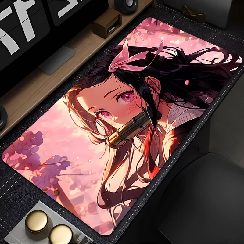 Mouse Pad Gaming Laptops Keyboard Mat Deskmat computer Accessories Desk Protector Gamer PC carpet Demon Slayer Nezuko Mousepad