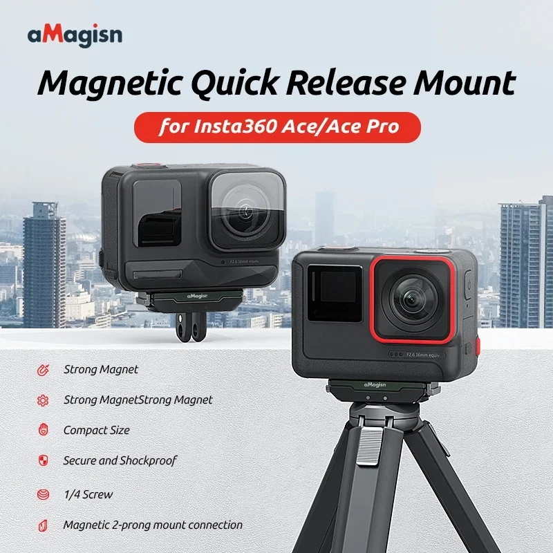 1pcs aMagisn Metal Magnetic Quick Release base Adapter Mount portability Sports Camera Accessory for Insta360 Ace/AcePro