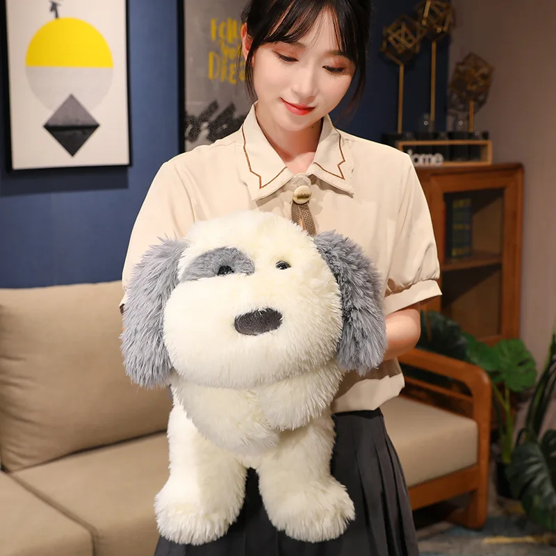 Giant Plush Toy Big Sleeping Dog Stuffed Kawaii Long Haired Puppy Dog Soft Animal Toy Soft Pillow Baby Girls Birthday Gift