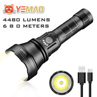 New YEMAO 98K Pro Max Flashlight 4480 lumens Rechargeable led flashlight Outdoor waterproof 6 Lighting Modes 21700 Battery 680M