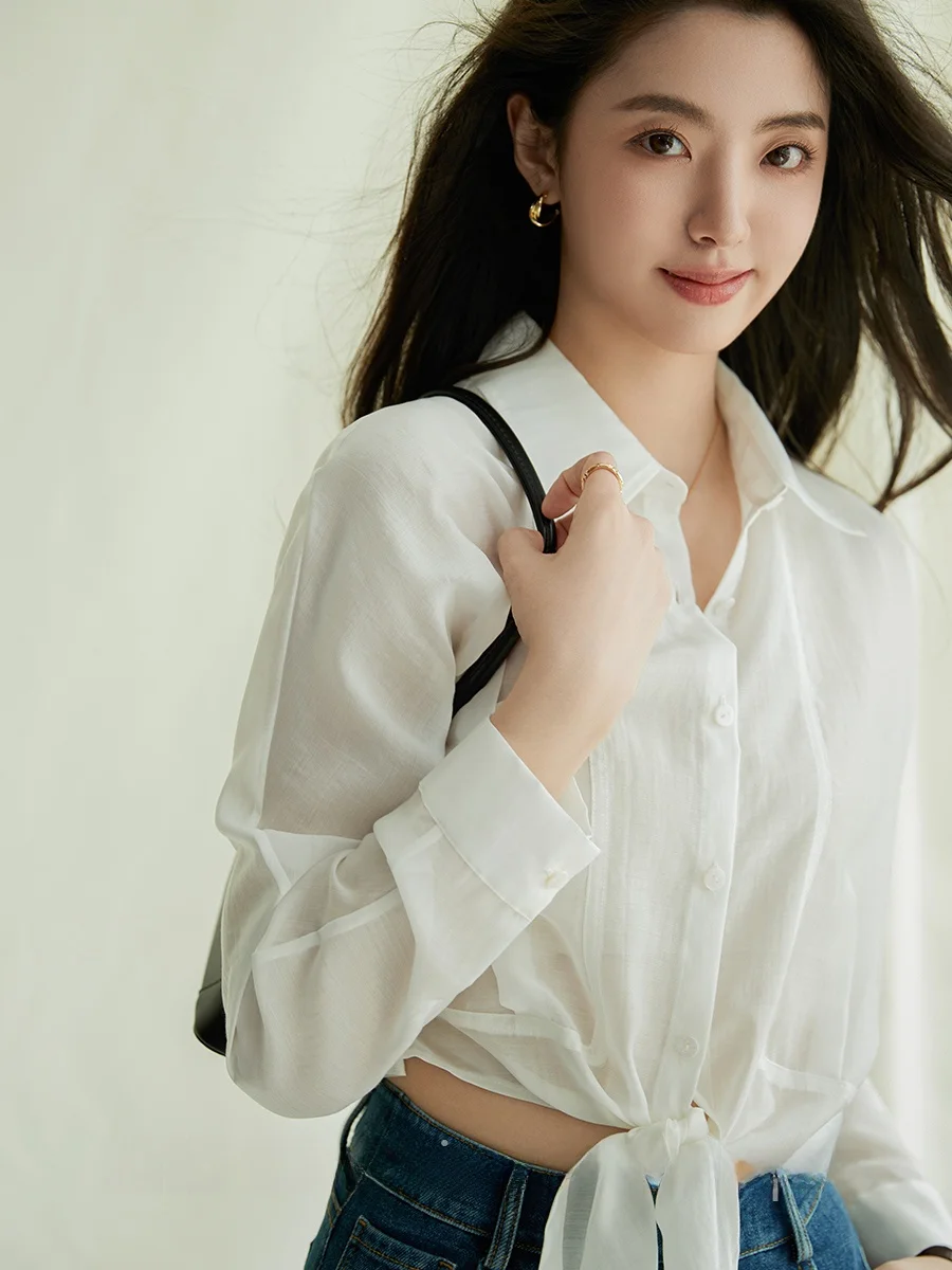 

Шелковое повседневное свободное женское пальто Kiki с завышенной талией, весеннее, для прогулок, однотонное