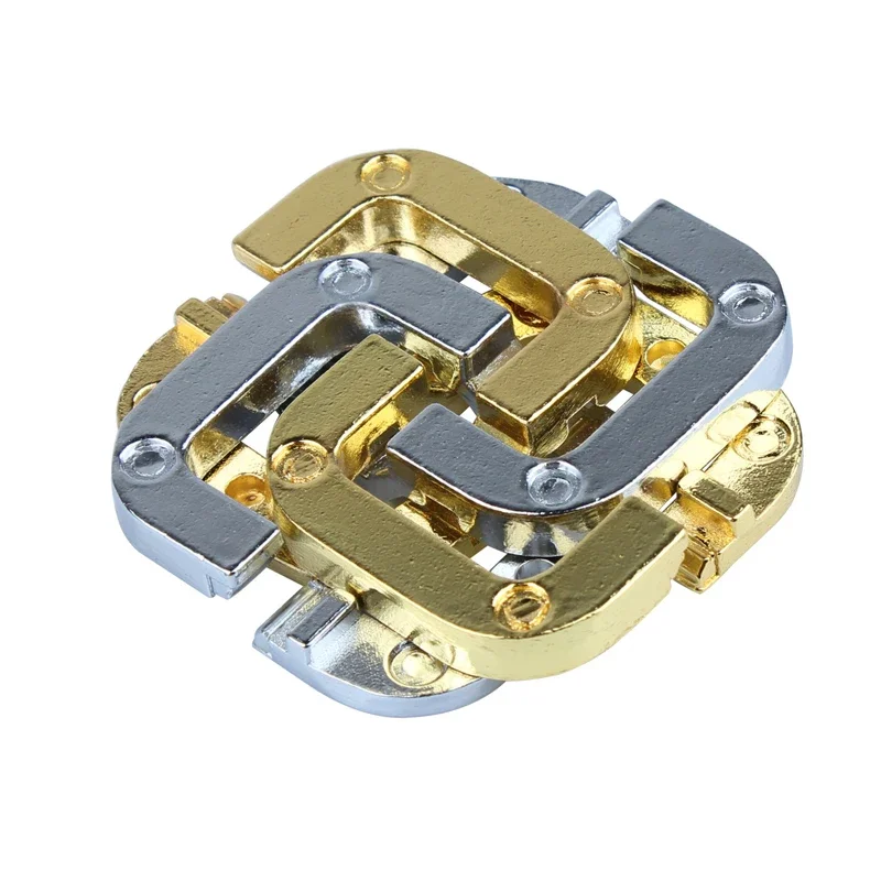 네 잎 클로버 잠금 클래식 잠금 퍼즐 3D 잠금 해제 연동 금속 IQ 테스트 마인드 게임 소년을위한 장난감