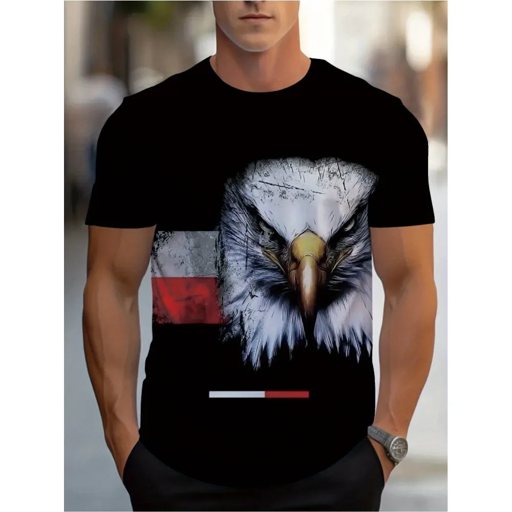 

2025 Summer Men's Women's 3D Printing Bold Eagle Graphic Quick-drying T-shirts Unisex Fashion Casual Street Tees Outdoor Tops