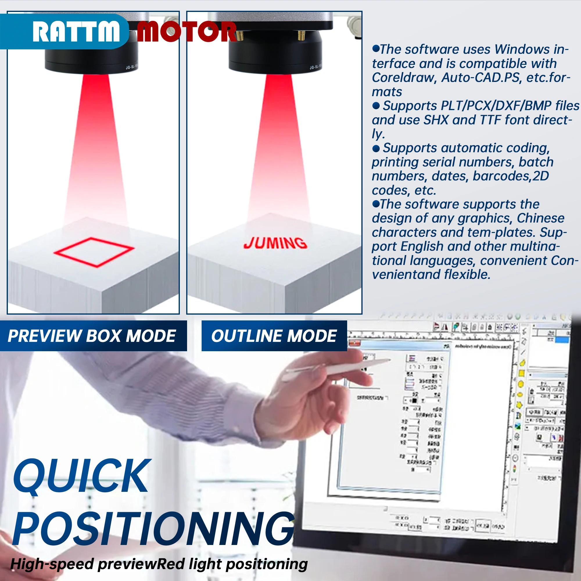 JPT Raycus 50w 30w 20w Fiber Laser Machine 60W M7 MOPA Colorful Metal Laser Marking Machine Support EZCAD 2