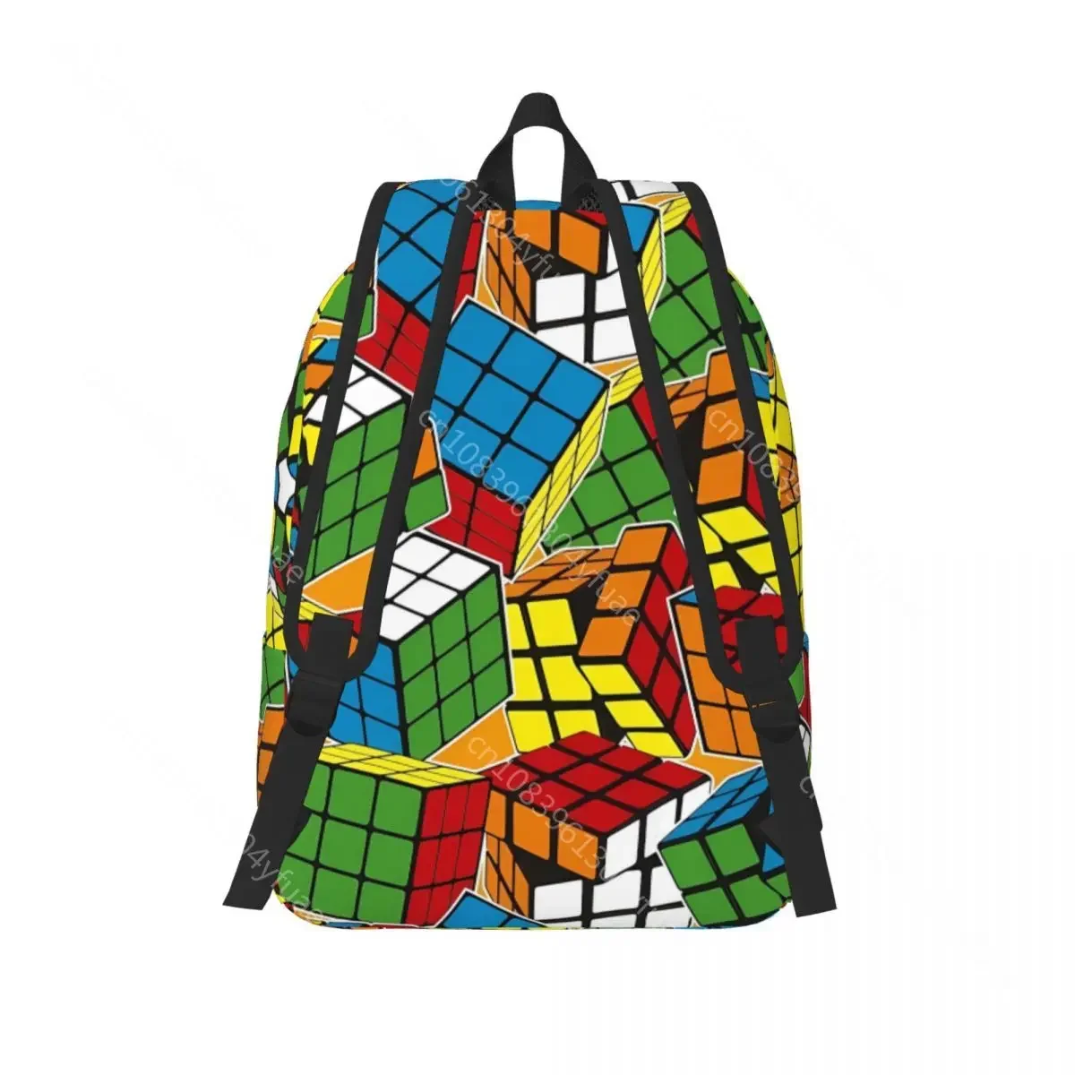 Magic Cube Print Backpack Funny Speed Cubing Women Polyester Workout Backpacks Print Aesthetic School Bags Rucksack