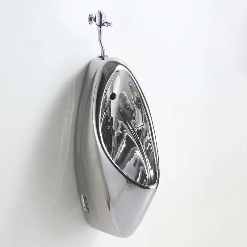 Wall-mounted silver urinal, color automatic sensor urinal, hand-pressed urinal, deodorant urinal