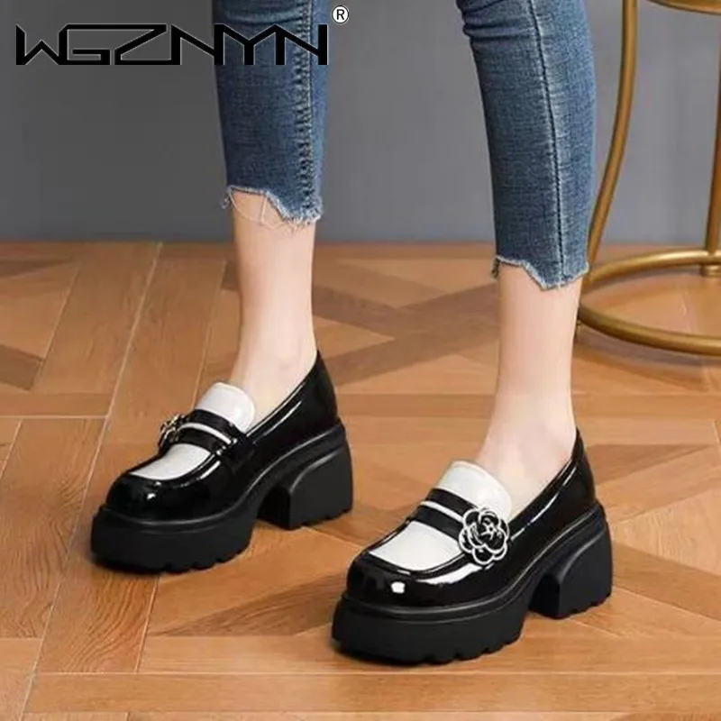 NEW Luxury Designer Brand Mary Jane High Heels Womens Platform Loafers Gothic Black Single Shoes Women Japanese JK Uniform Shoes