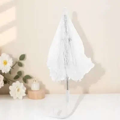 مظلة من الدانتيل الأبيض خفيفة الوزن من الدانتيل المظلة صور الدعامة ملحق لأداء المرحلة وديكورات حفلات الزفاف