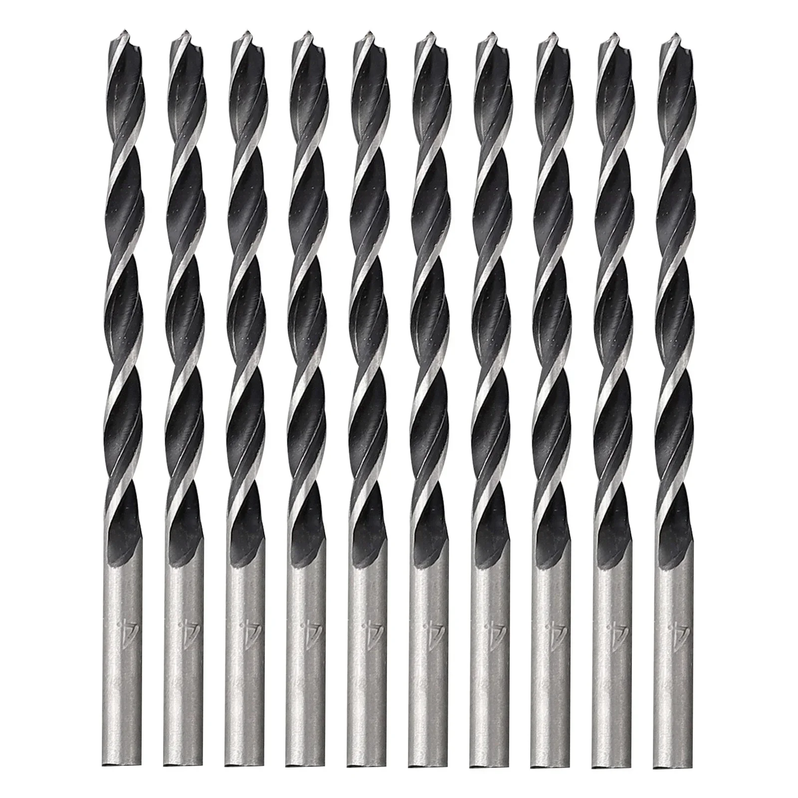 10pcs 75mm Woodworking Spiral Drill Bit 4mm Diameter Wood Drills W/ Center Point High Carbon Steel Drill Bits For Wood