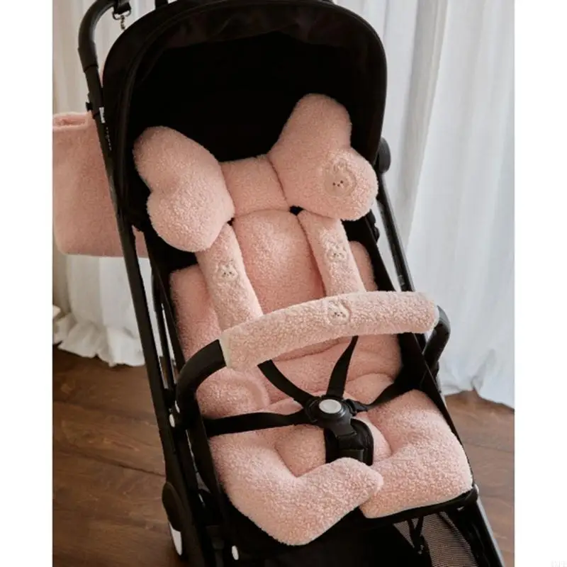 1 Set Pluh Burp Cloth Teething Bib Multifunctional Pram Strap Armrest Cover Baby Strollers Drooling Bib Saliva Towel