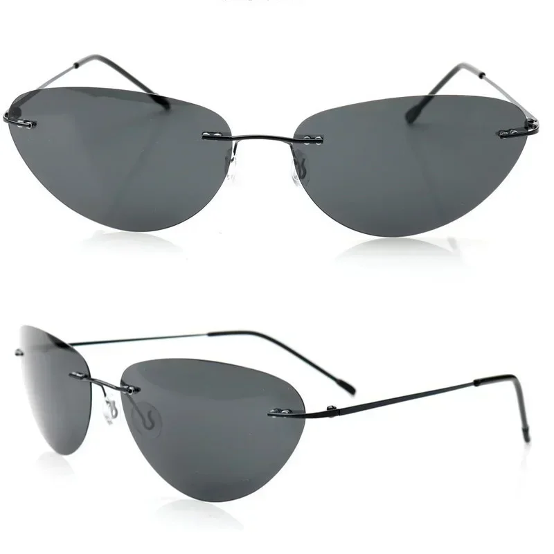 Polarized Ultralight Fashion Pilot The Matrix Neo Sunglasses Rimless Men Driving Brand Design Sun Glasses De Sol UV400