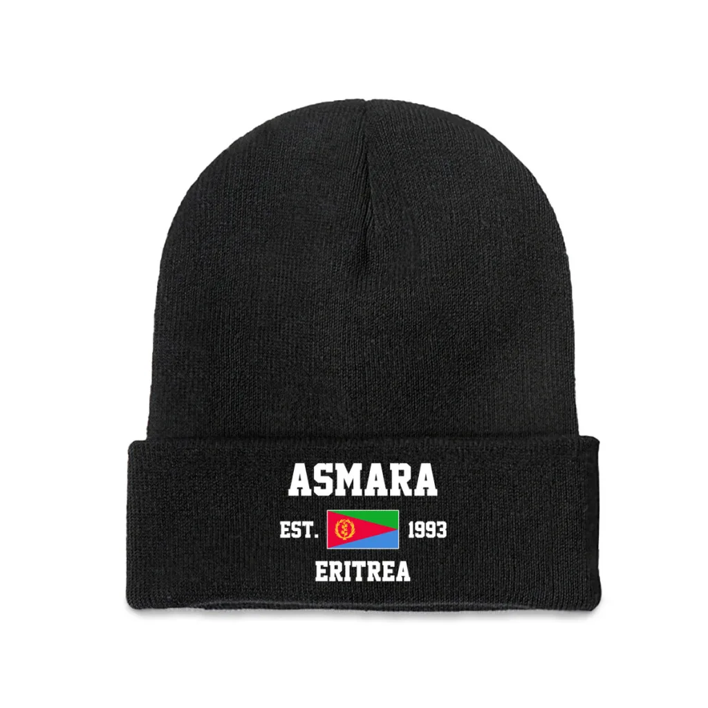 Eritrea EST.1993 Asmara Capital Men Women Unisex Knitted Hat Winter Autumn Print Beanie Cap Warm Bonnet