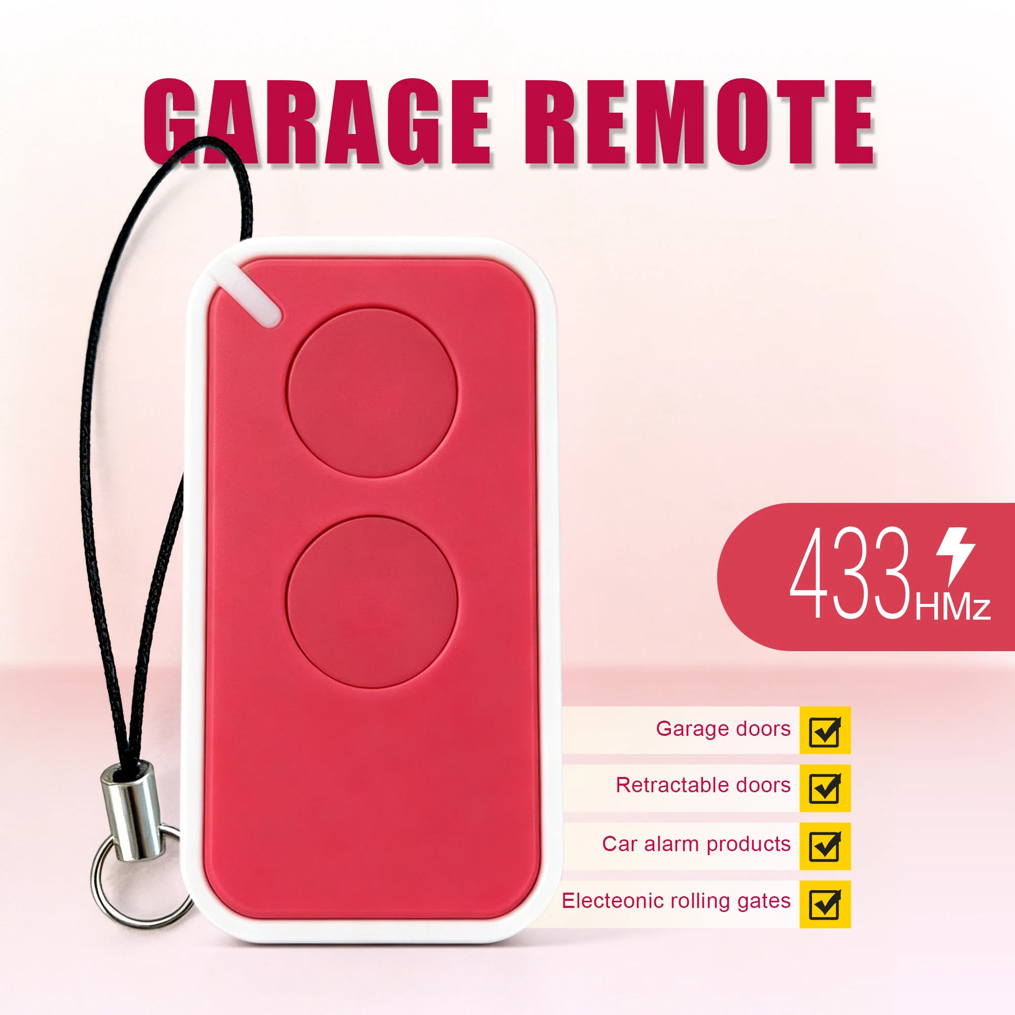

2 Button Mini 433.92MHz Keyring Garage Door Remote Transmitter for INTI Series Electric Gate