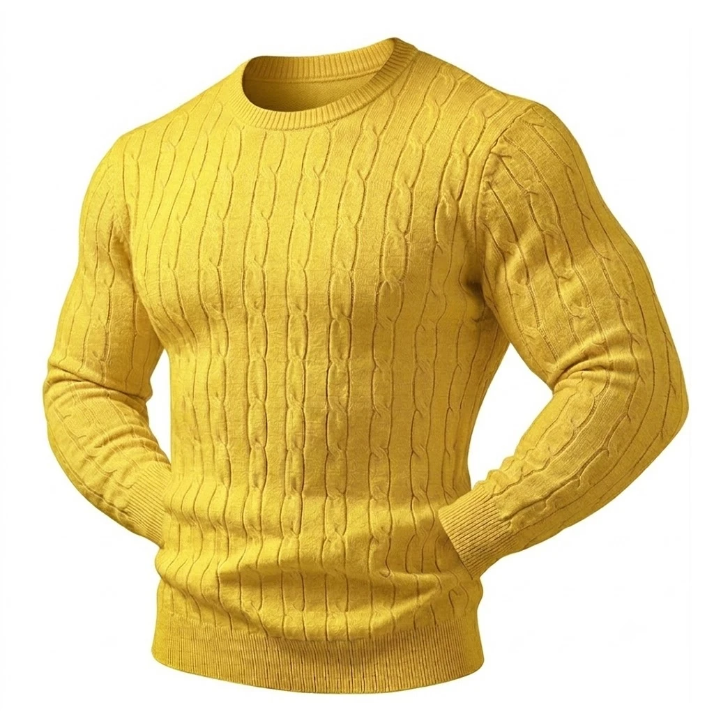Neuer Herren-Strickpullover Einfarbiger Pullover Warme Lässige Herren-Winterbluse Herren-Winterpullover Outdoor-Rollkragenpullover – Detail 11