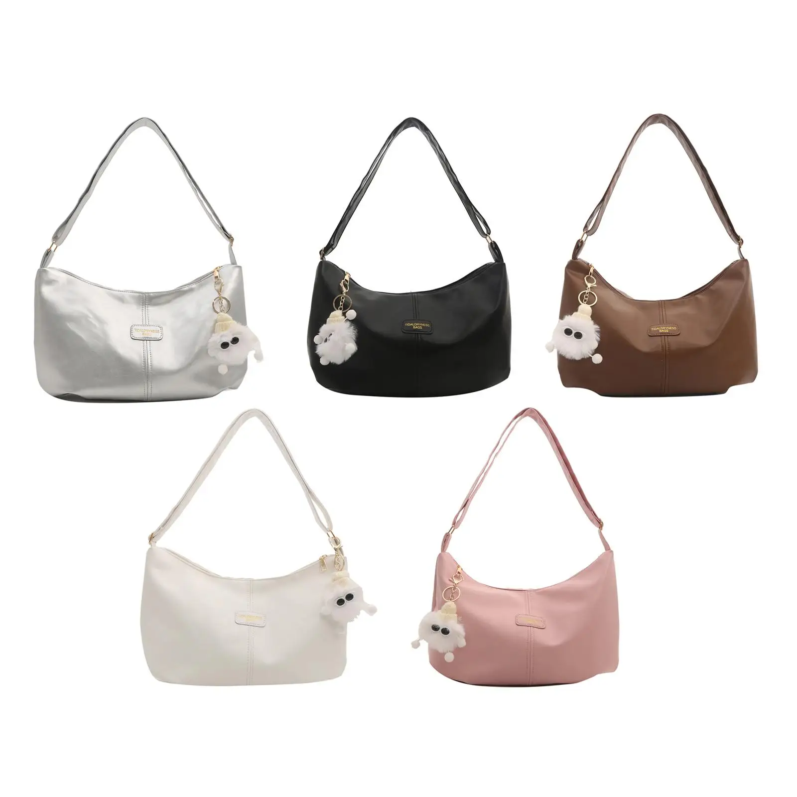 

Women Dumpling Bag with Keyring Fashionable Adjustable Strap Casual for Everyday