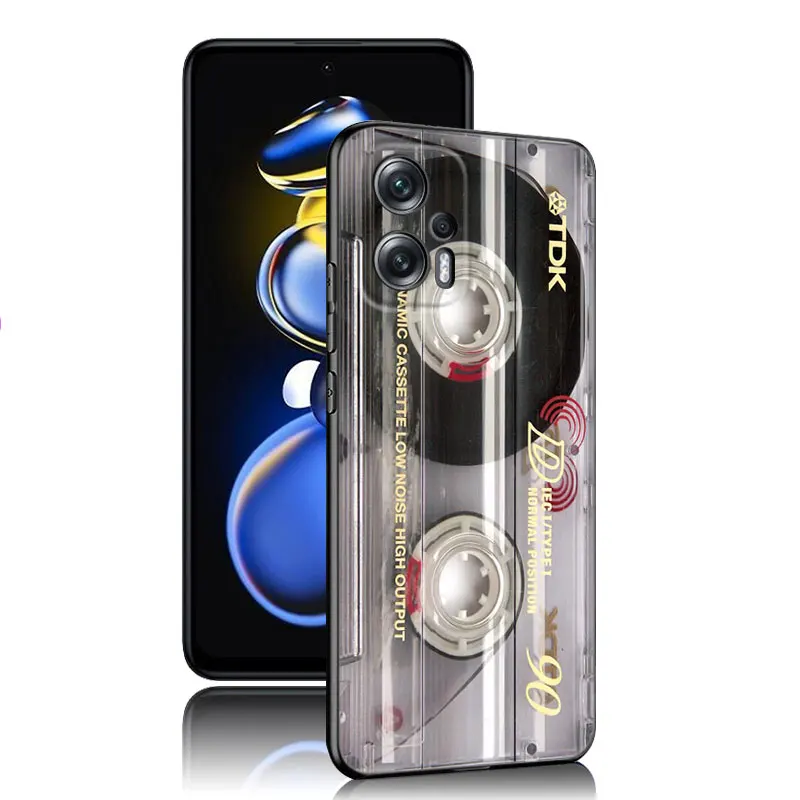 Vintage Cassette tape retro style Black Phone Case For Xiaomi POCO X3 X4 NFC F4 GT F5 F6 M3 M4 M6 X5 X6 Pro 5G M5 C55 C65