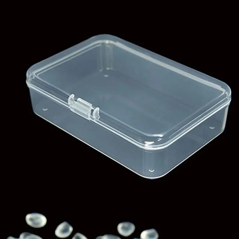 5PCS Transparent Plastic Box Jewelry Packaging Component For Receiving Box ID Card Jewelry Rectangle Home plastic storage box