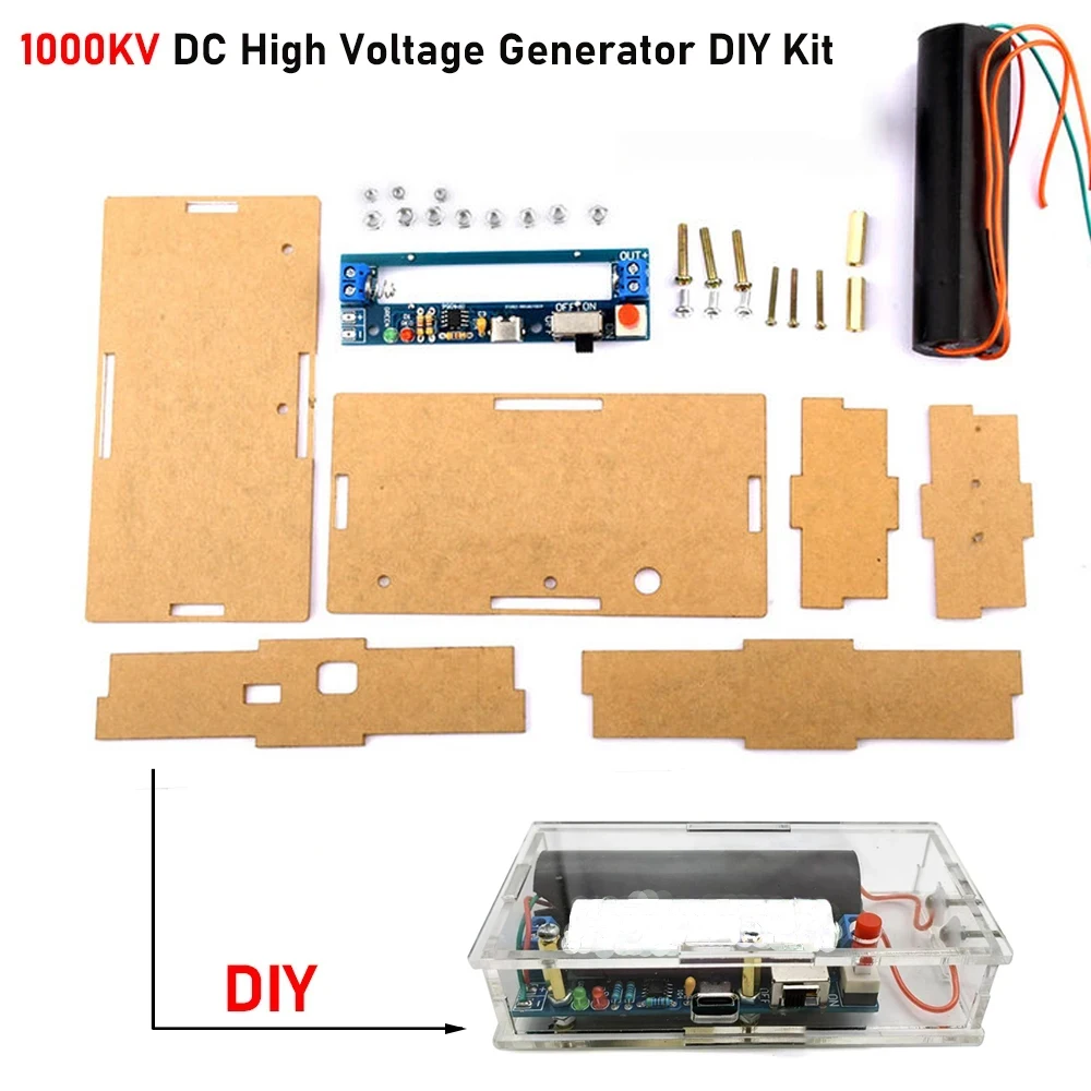 DC3.6-6V to 1000KV DIY Inverter Transformer Boost High Voltage Generator Ignition Coil Pulse Generator Arc Igniter DIY Kit