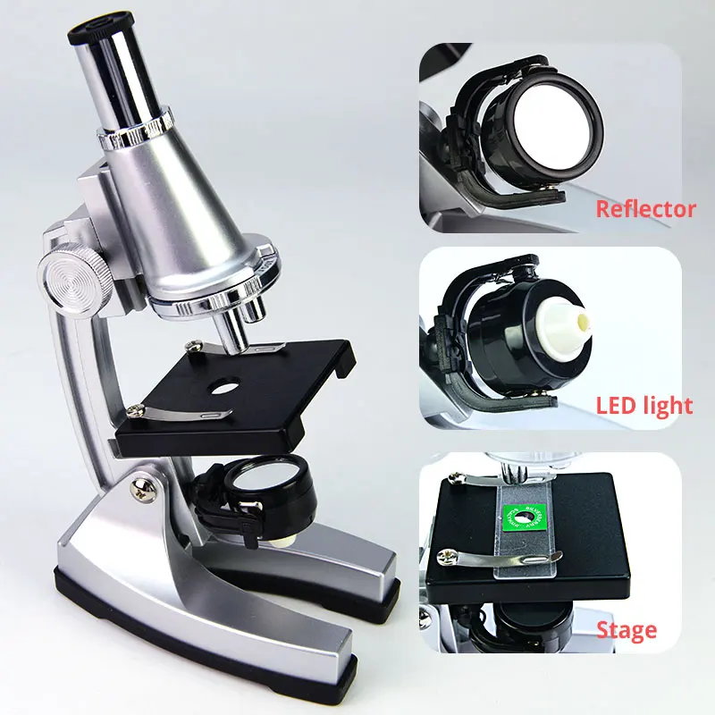 Optical Magnification Students HomeSchool Biological Microscope 100X 200X 300X Monocular Children\'s Biology Teaching Microscopio