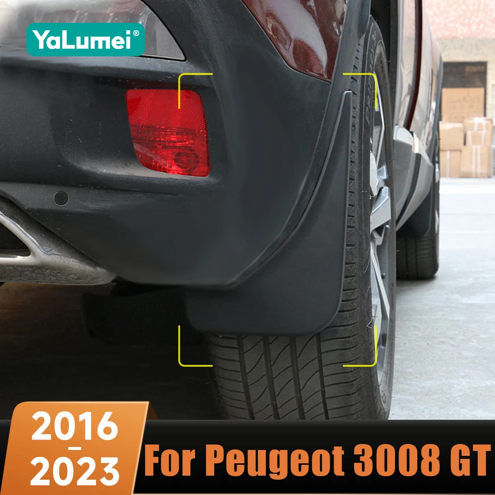 

4 шт. автомобильные брызговики, передние и задние брызговики, брызговики ABS для Peugeot 3008 GT 2016 2017 2018 2019 2020 2021 2022 2023