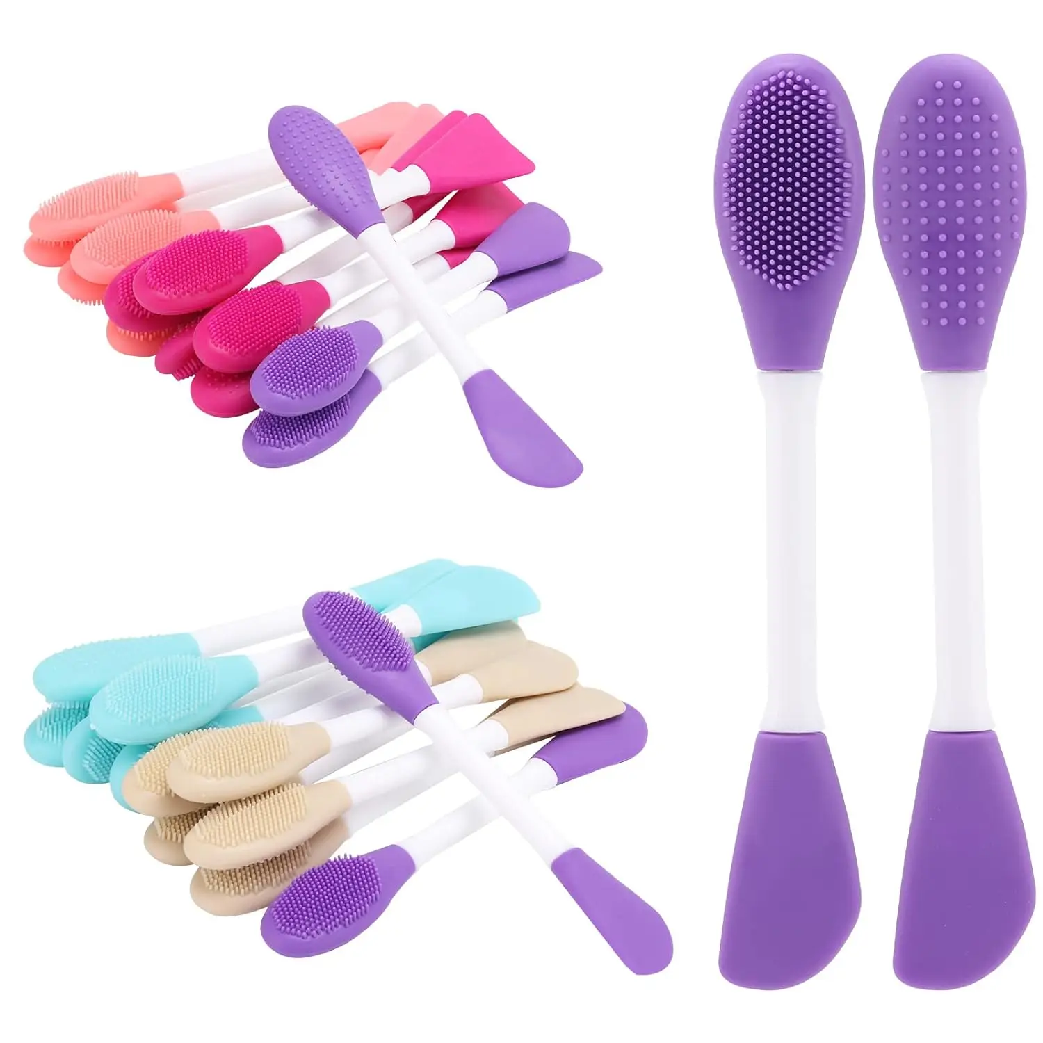 Silicone Lip Face Nose Brush Scrubber Double-Sided Silicone Exfoliating Lip Brush Tool Beauty Salon Facial Cleansing Tool