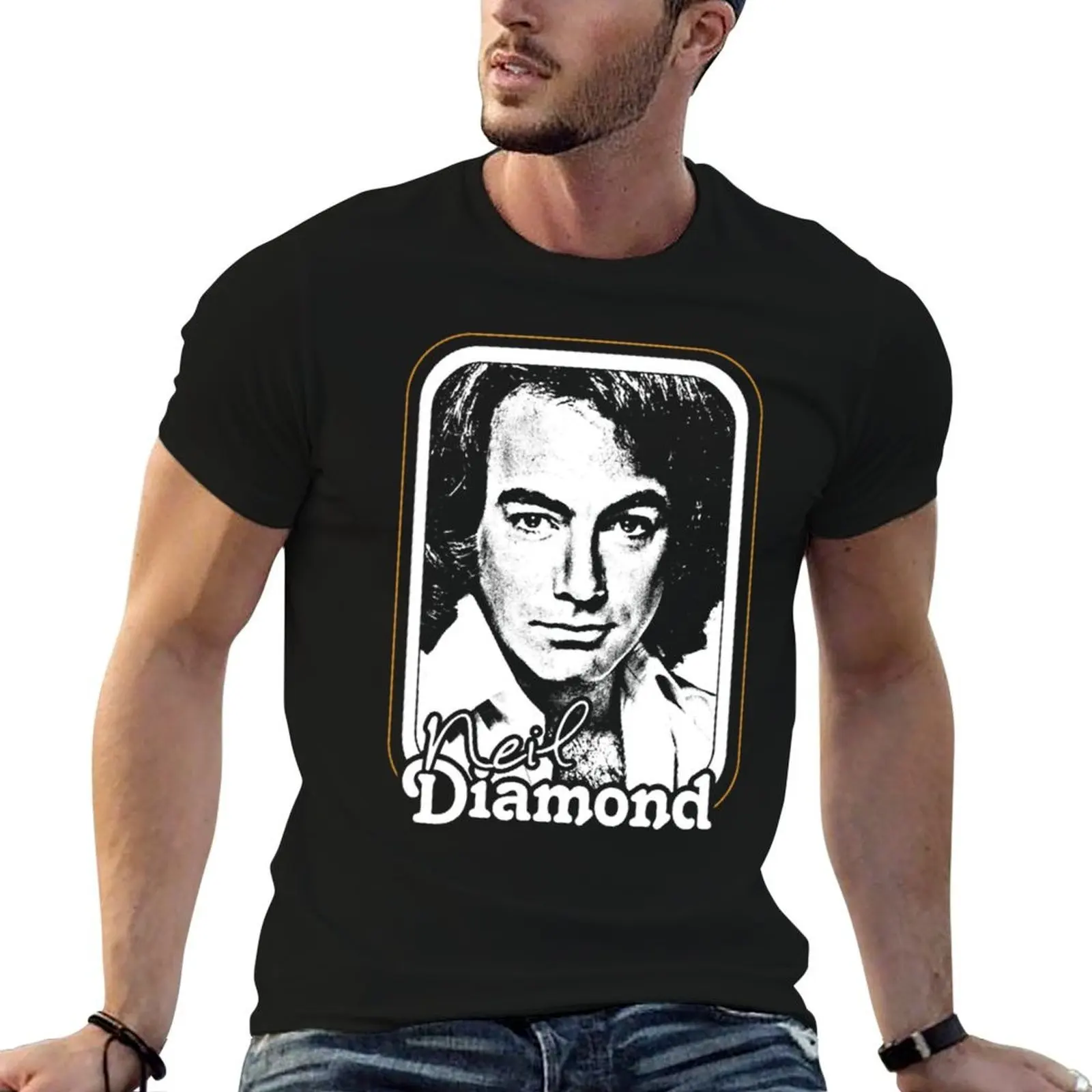 Néíl Díámónd /// Rétró 1970s Fán Désígn T-Shirt man t shirt heavy cotton funny t shirts man cotton t shirt pack T-Shirt #1