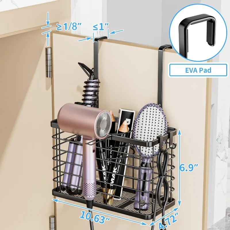 Kitchen Organizer Hanging Cutlery Drainer Storage Holders Adjustable Height Bathroom Hair Dryer Curling Iron Comb Storage Rack