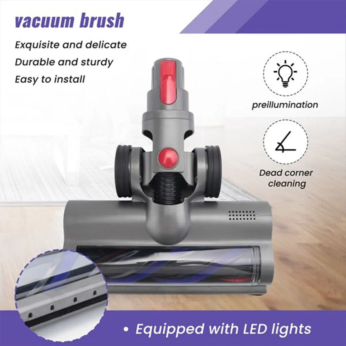 (AIMA) For DYSON V8 V9 V10 V11 V12 Cordless Vacuum Cleaner Accessories Floor Brush Head 15w Copper Core Motor