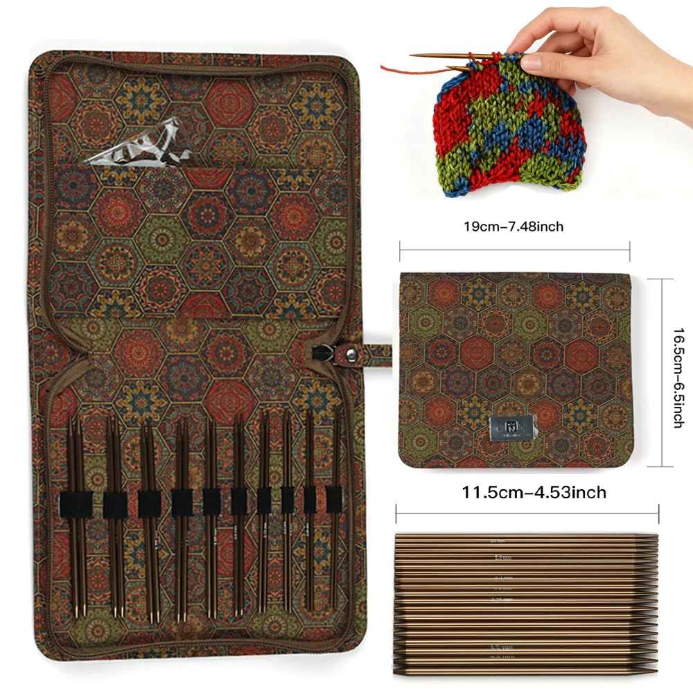33 Pieces Knitting Needles Set 2.0-4.5mm Multiple Small Sizes Detachable Circular Interchangeable Knitting Needles Crochet Kit
