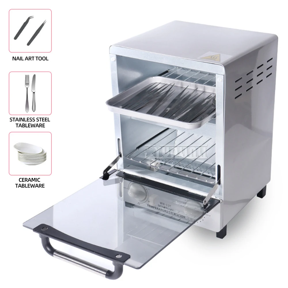 New-12L Infrared Disinfection Cabinet Dryer,High TemperatureAnd Disinfection Machine Timed; 220V White Cosmetic Dental Heating ;