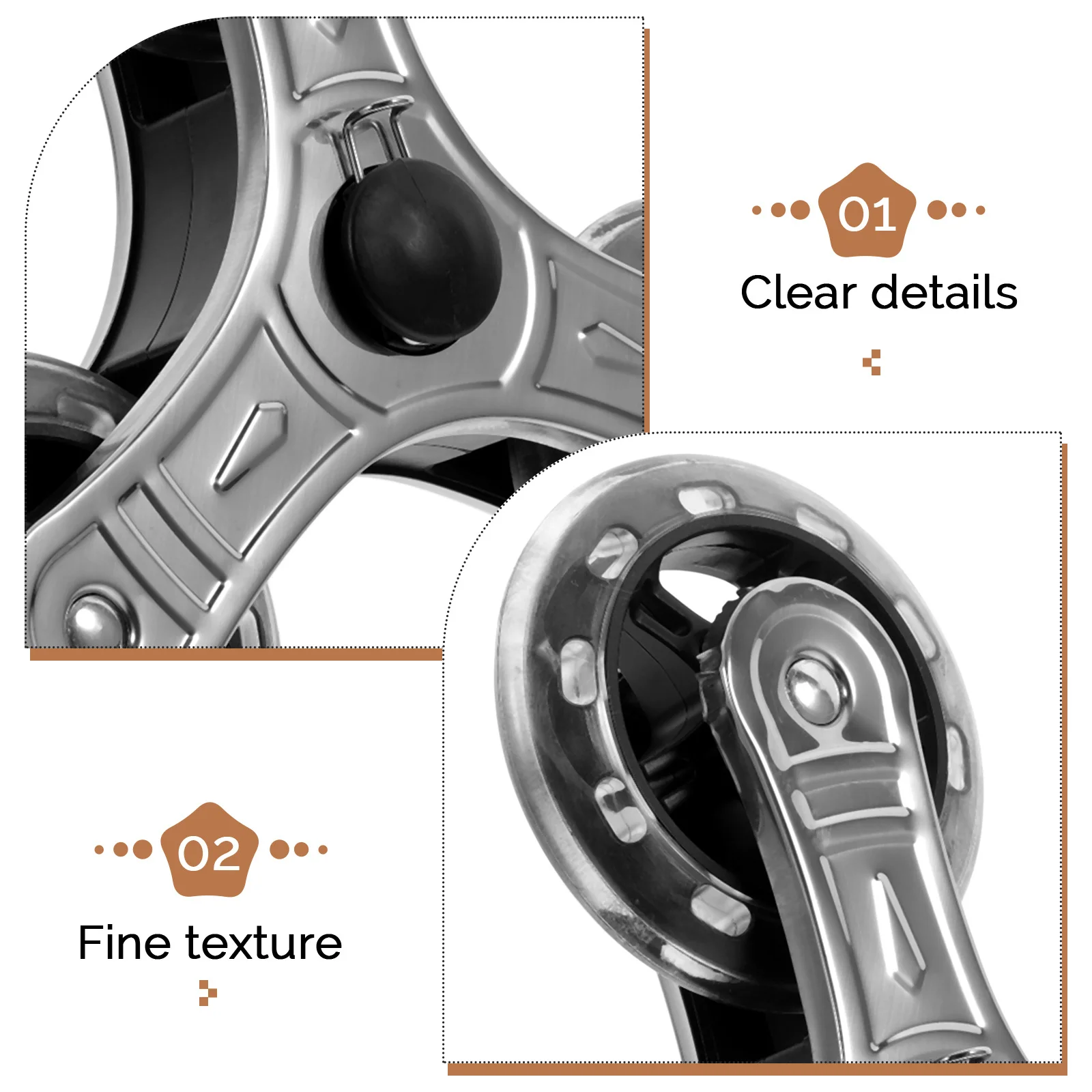 

Luggage Wheels Caster Heavy Duty Cart Casters for Shopping Carts Black Replacement