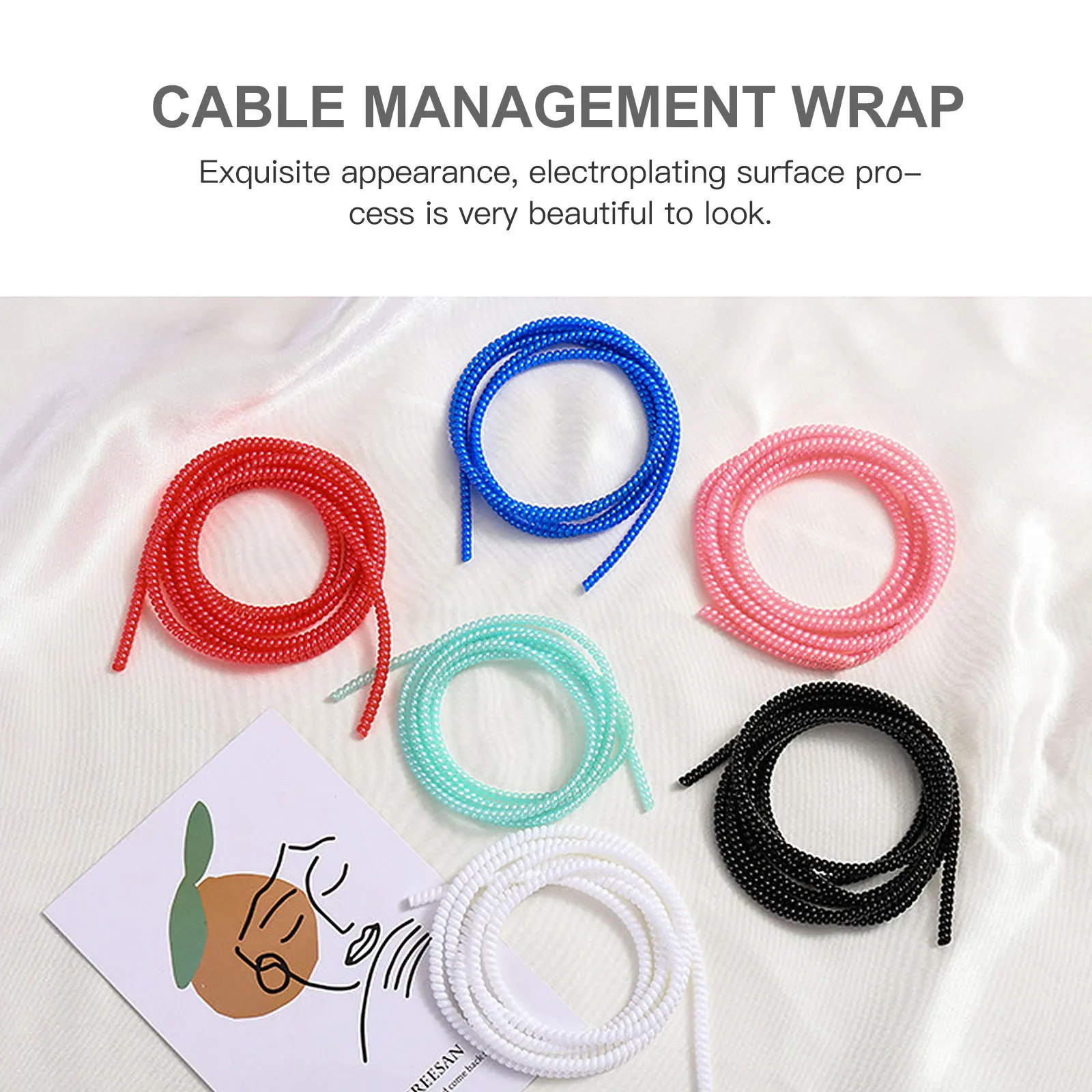 

12Pcs Wire Sleeve Stretchy Flexible Cable Organizing Tool Exquisite Appearance Durable Cord Covered Protective 1.4m