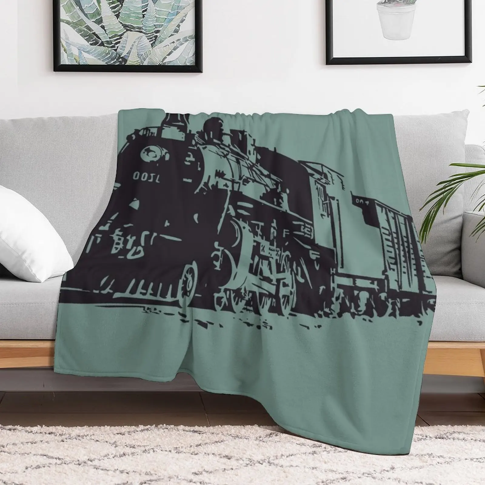

Steam Train Sketch Throw Blanket Travel Sleeping Bag Single Blankets