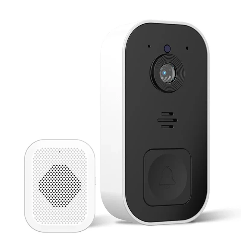 

Smart Visual Doorbell Wireless Remote Home High-Definition Night Vision Monitor Video Intercom Doorbell-White Easy Install